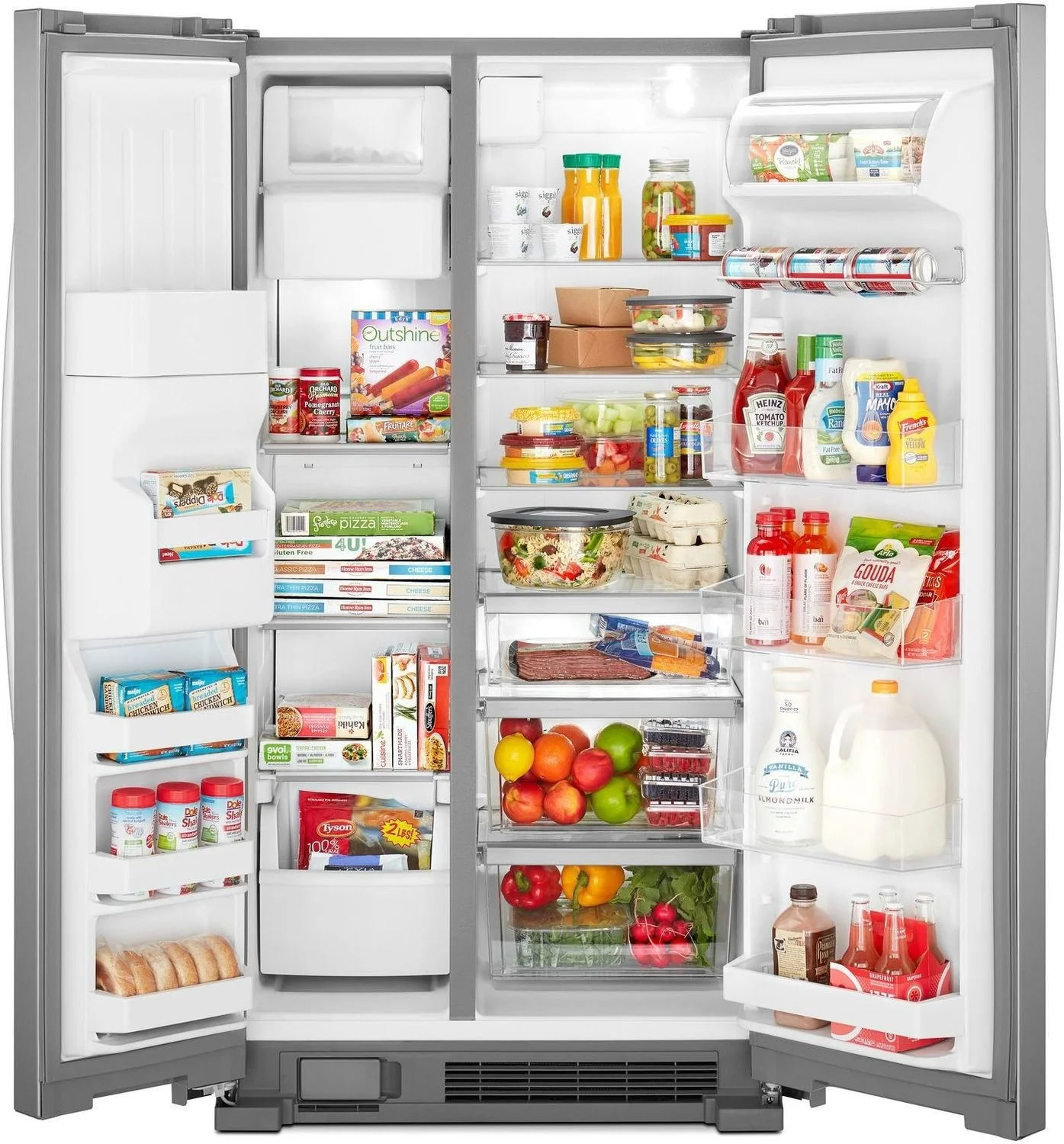 Whirlpool 35.5" 25 cu. Ft. Stainless Steel Side-by-Side Refrigerator - WRS555SIHZ - Image 4
