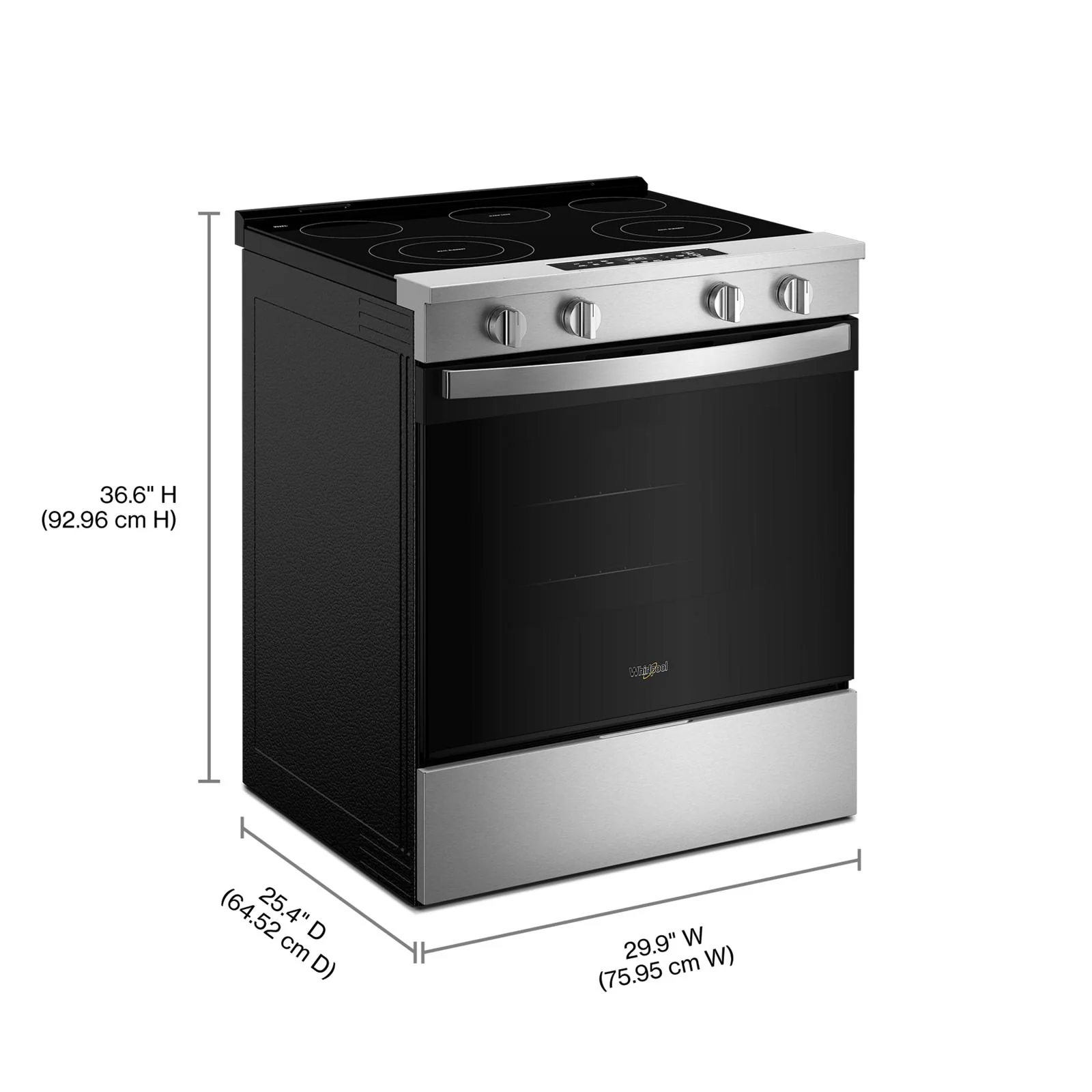 Whirlpool Stainless Steel Slide-In Smart Electric Range (5.3 Cu. Ft.)- YWSES3330TS - Image 3
