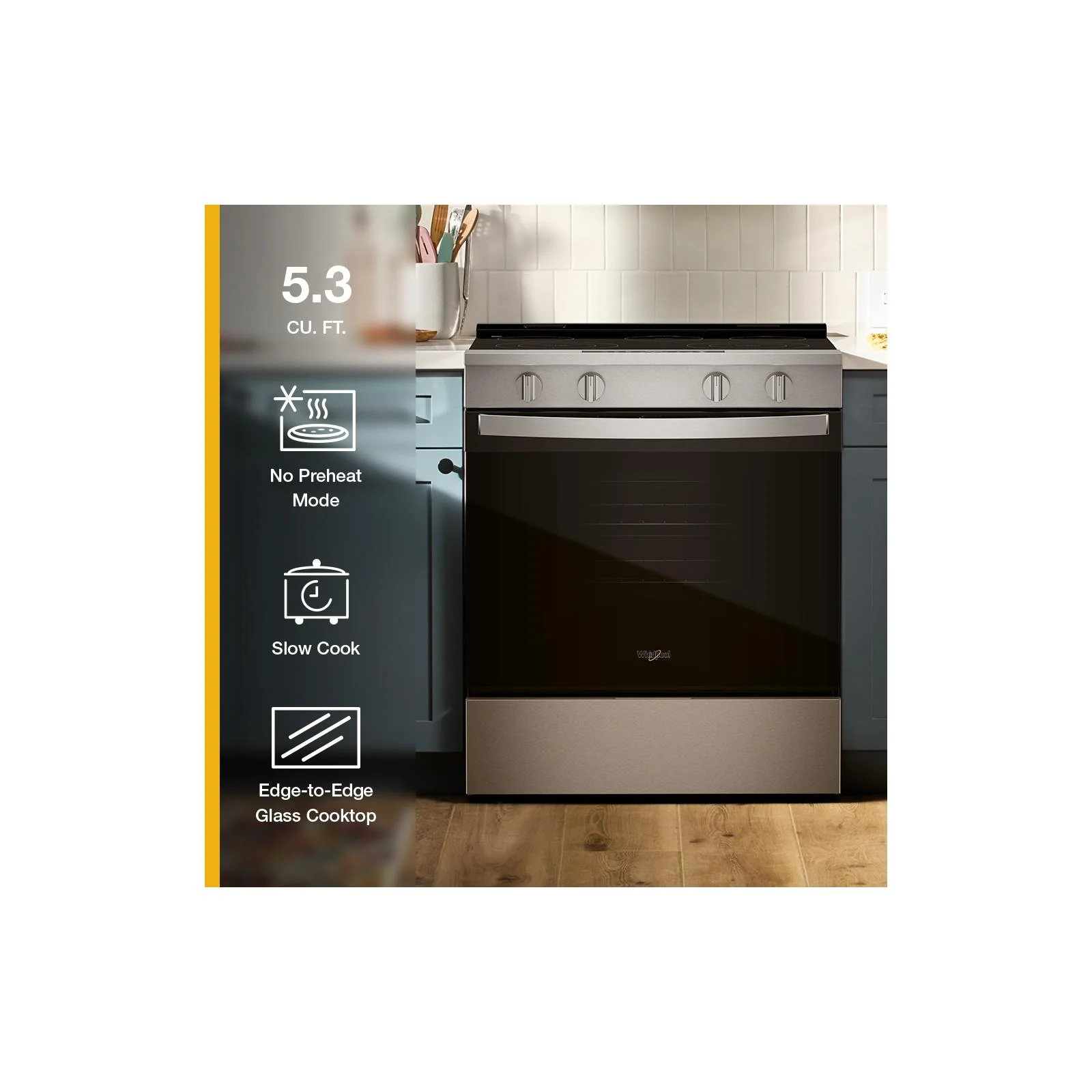 Whirlpool Stainless Steel Slide-In Smart Electric Range (5.3 Cu. Ft.)- YWSES3330TS - Image 9