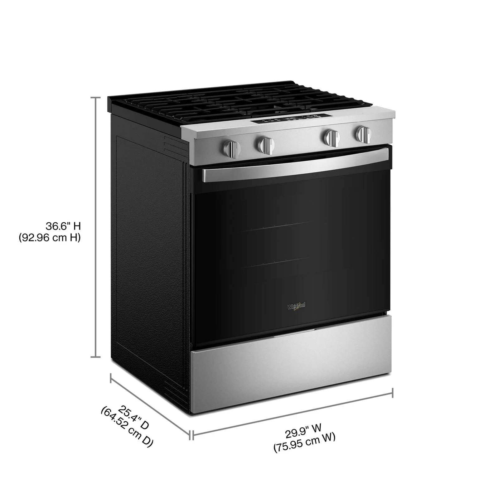 Whirlpool Stainless Steel Slide-In Smart Gas Range (5.0 Cu. Ft.) - WSGS3330TS - Image 3