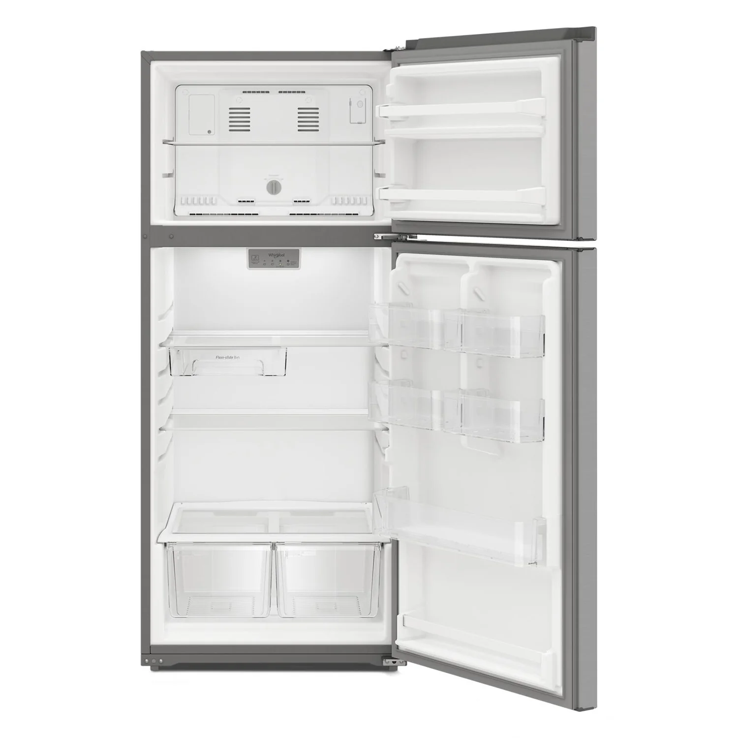 Whirlpool 30.5" 16.3 Cu. Ft. Stainless Steel Top-Freezer Refrigerator - WRTX5028PM - Image 3