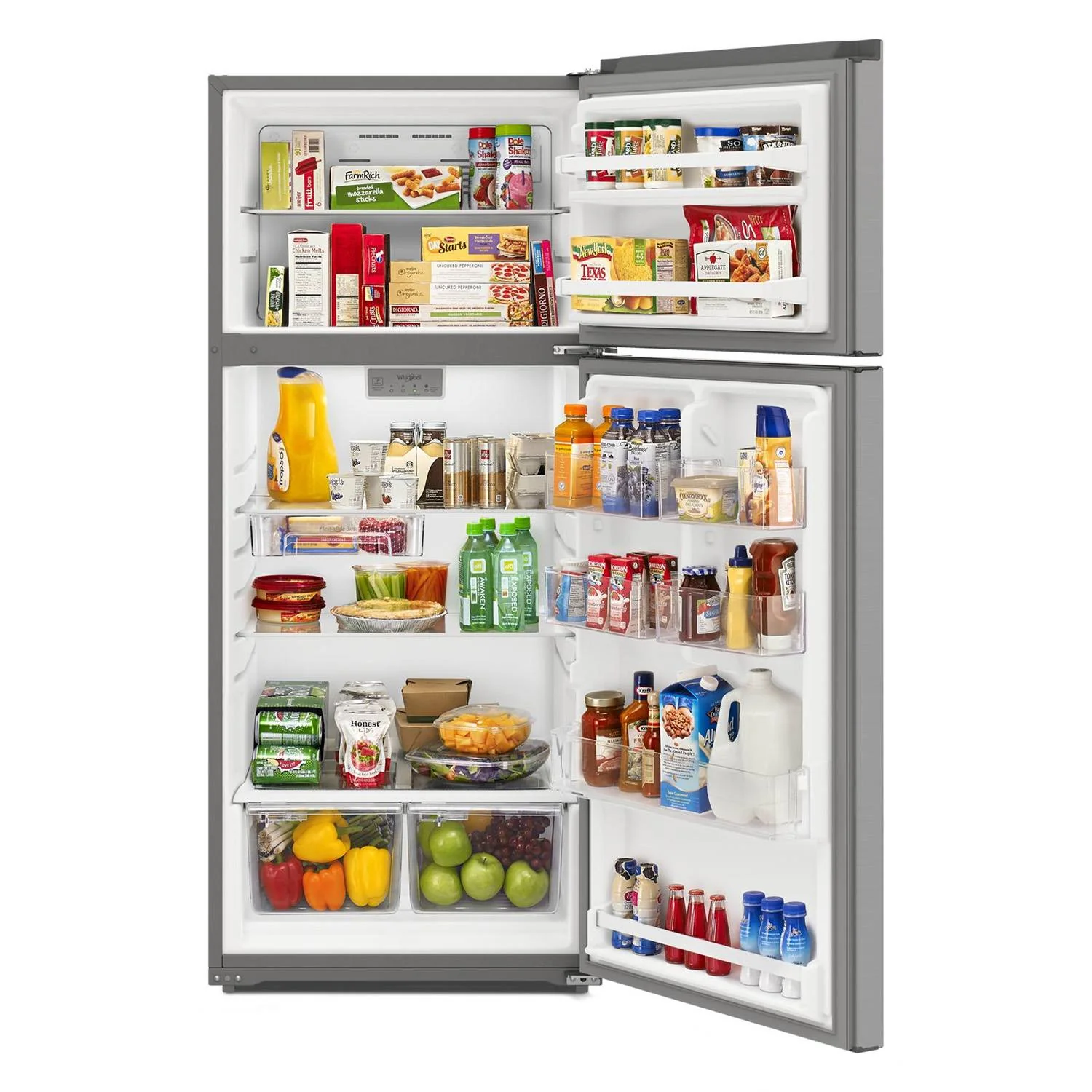 Whirlpool 30.5" 16.3 Cu. Ft. Stainless Steel Top-Freezer Refrigerator - WRTX5028PM - Image 4