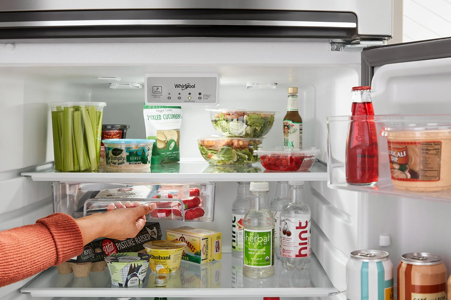 Whirlpool 30.5" 16.3 Cu. Ft. Stainless Steel Top-Freezer Refrigerator - WRTX5028PM - Image 6