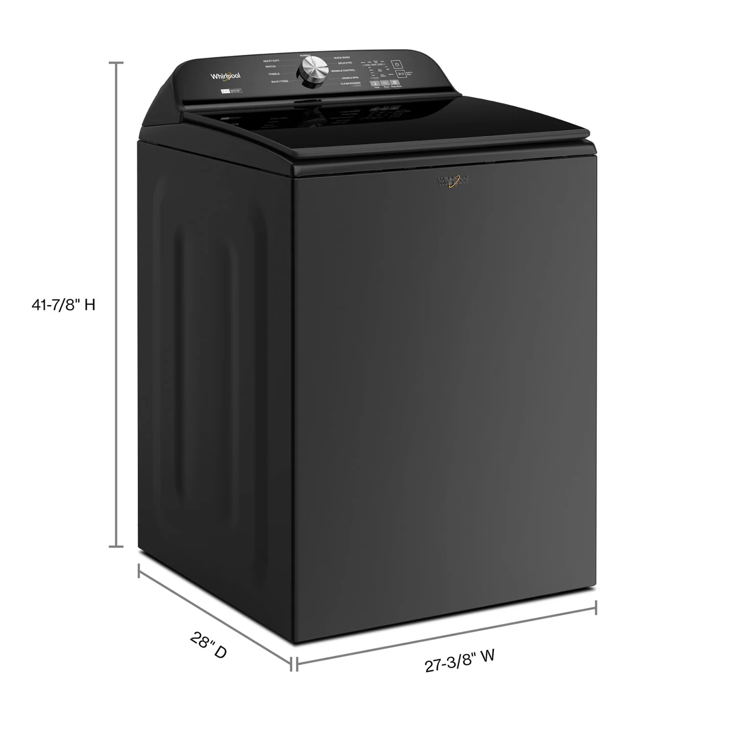 Whirlpool Volcano Black Top Load Washer (6.1 Cu Ft) - WTW6157PB - Image 5
