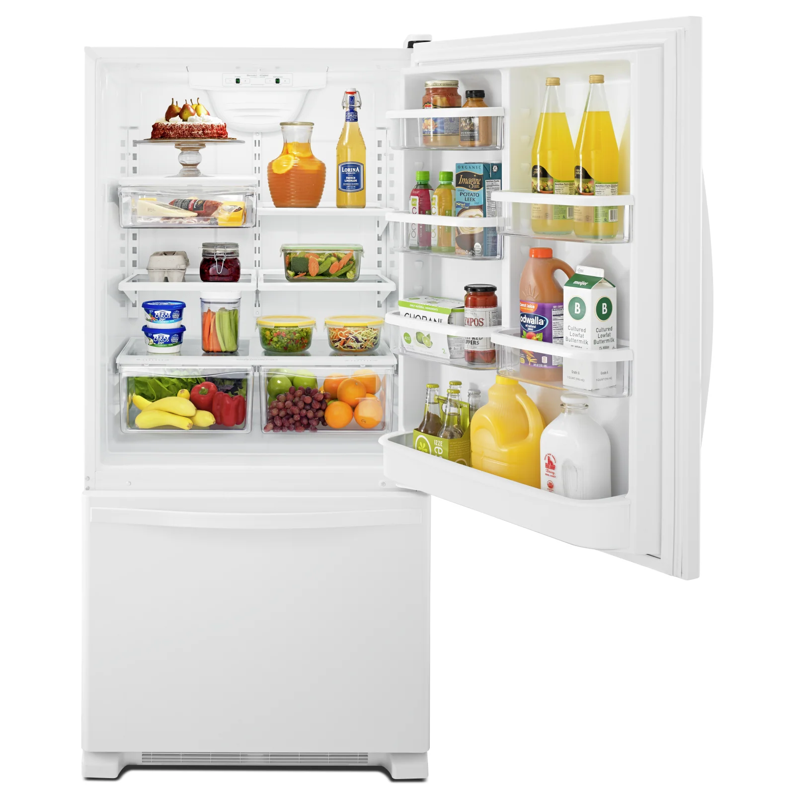 Whirlpool 30" 18.4 Cu. Ft. White Bottom-Freezer Refrigerator - WRB329DFBW - Image 4