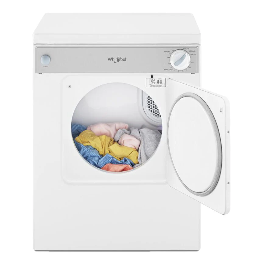 Whirlpool White Compact Electric Dryer with AccuDry™ Drying System (3.4 Cu Ft) - LDR3822PQ - Image 4