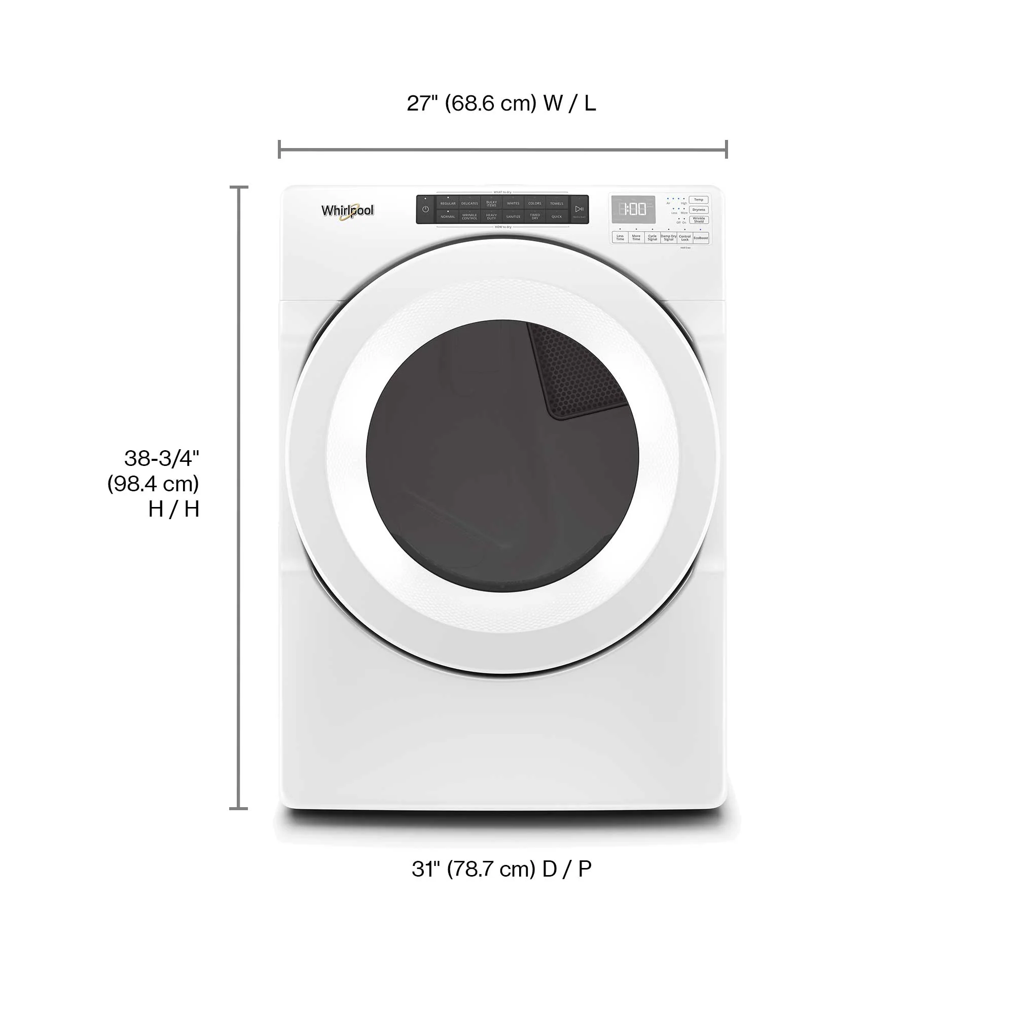 Whirlpool White Electric Dryer (7.4 Cu.Ft.) - YWED560LHW - Image 4