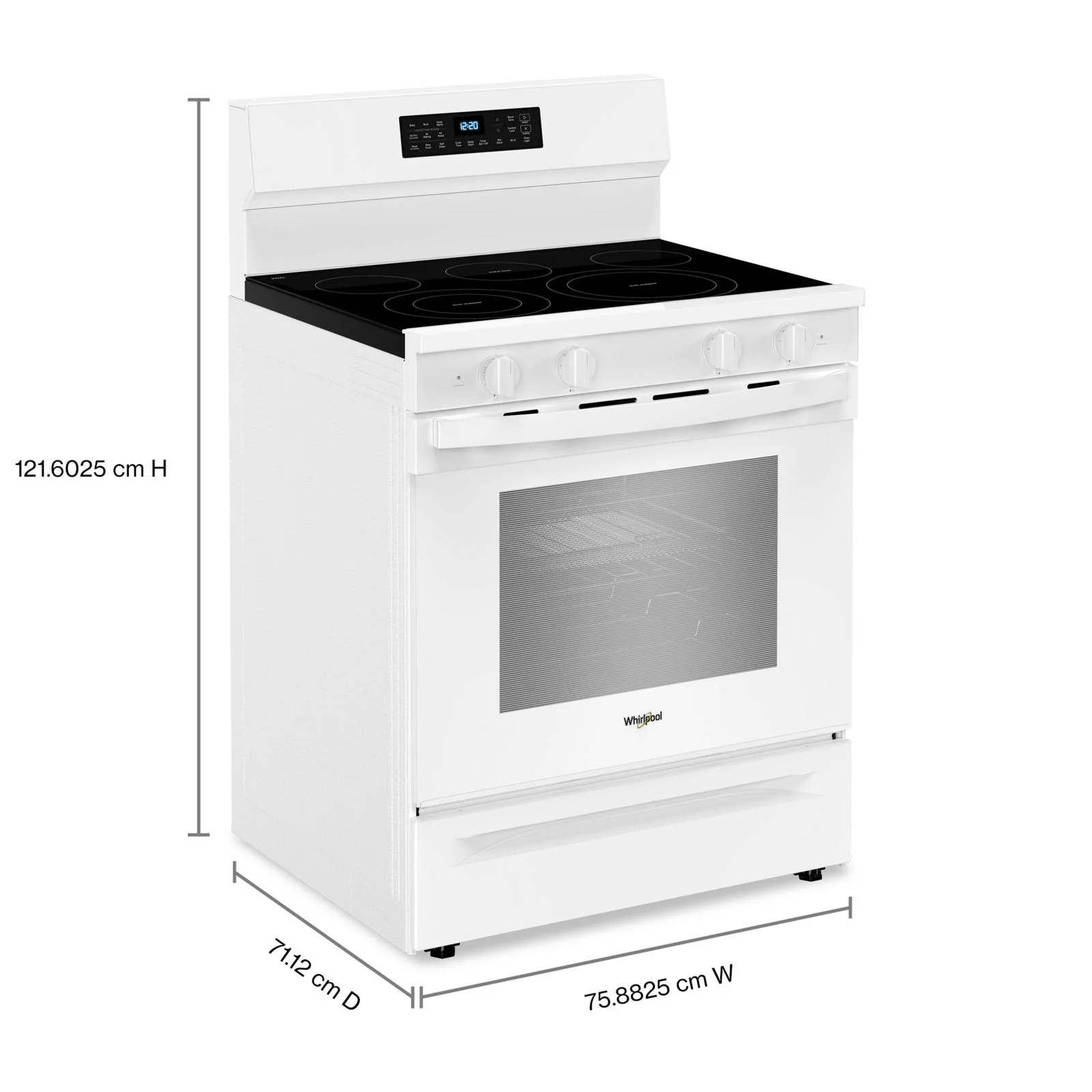 Whirlpool White Freestanding Electric Convection Range (5.3 cu.ft.) - YWFES7030SW - Image 8