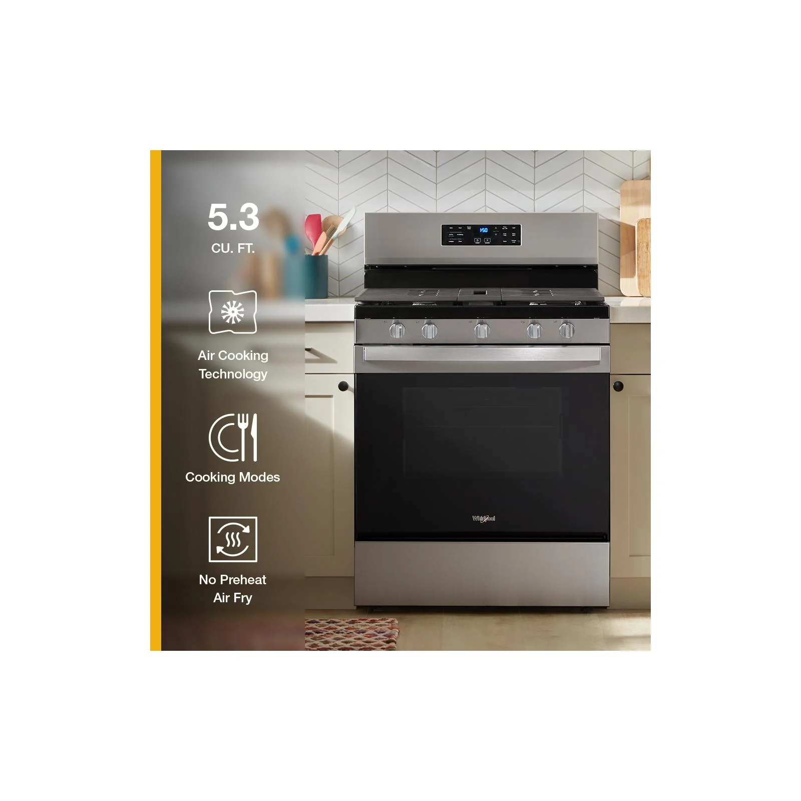 Whirlpool White Freestanding Gas Single Oven Convection Range (5.0 Cu. Ft.) - WFGS4530SW - Image 12