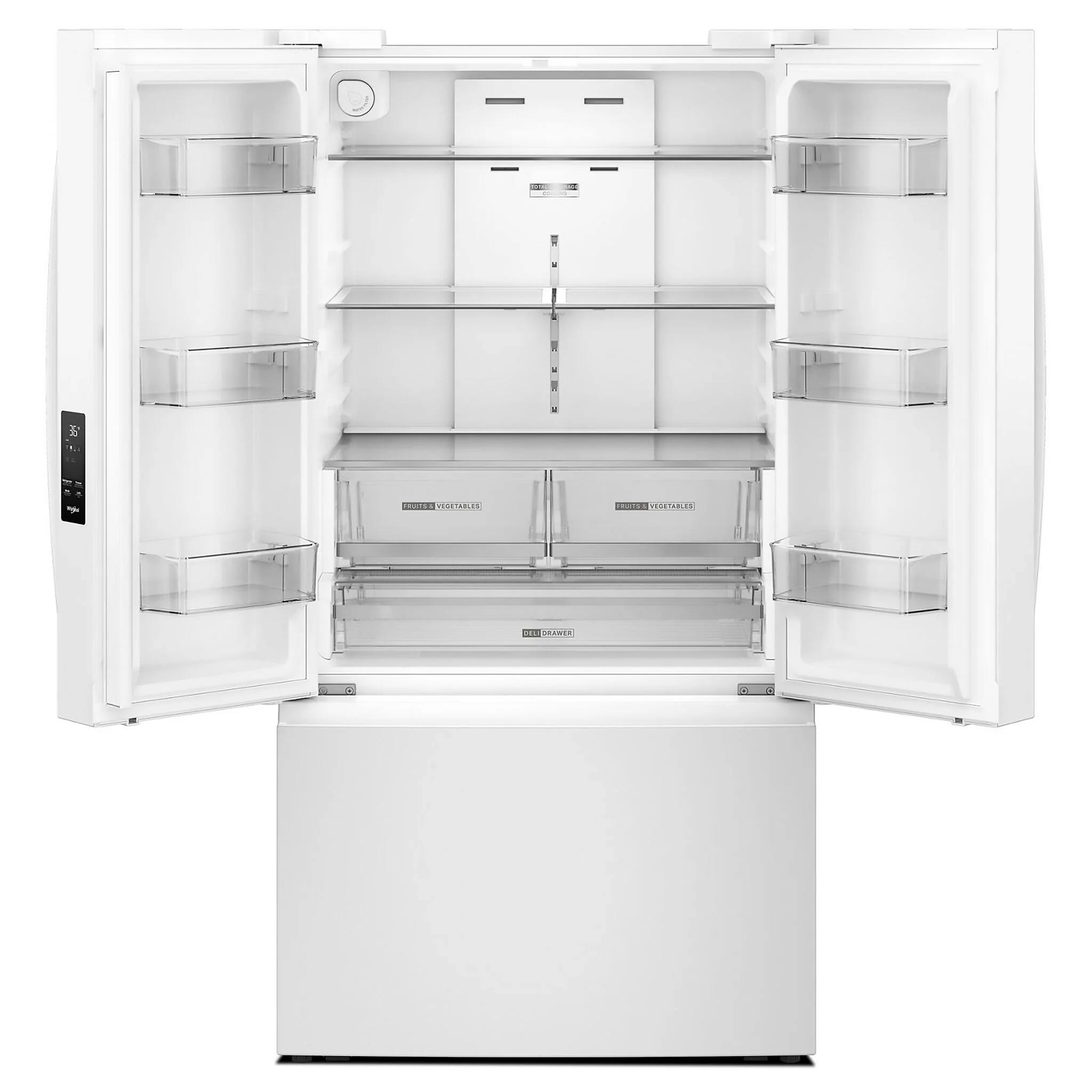 Whirlpool 36" 31 Cu. Ft. White French Door Refrigerator - WRFF3136SW - Image 2