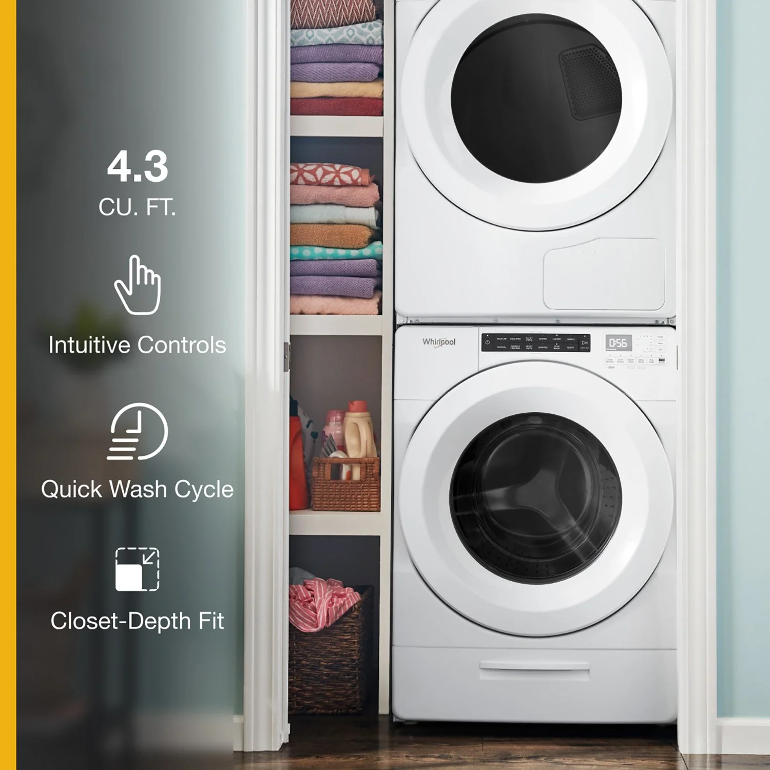 Whirlpool White Front-Load Washer (5.0 cu. ft.) & Electric Heat Pump Dryer (7.4 cu. ft.) - WFW560CHW/YWHD560CHW - Image 4