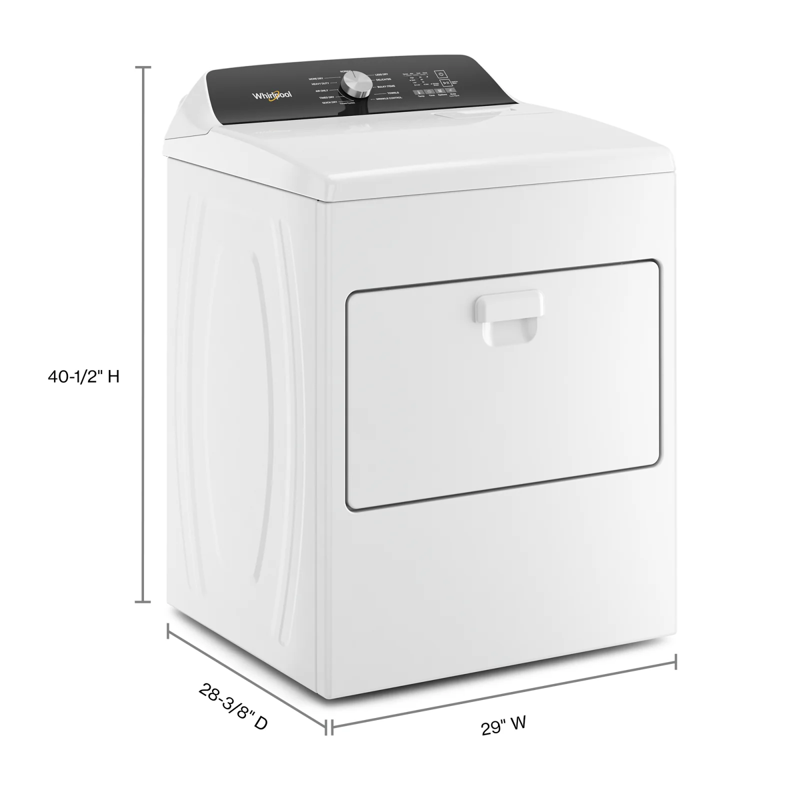 Whirlpool White Gas Dryer with Moisture Sensing (7.0 Cu.Ft) - WGD5010LW - Image 5