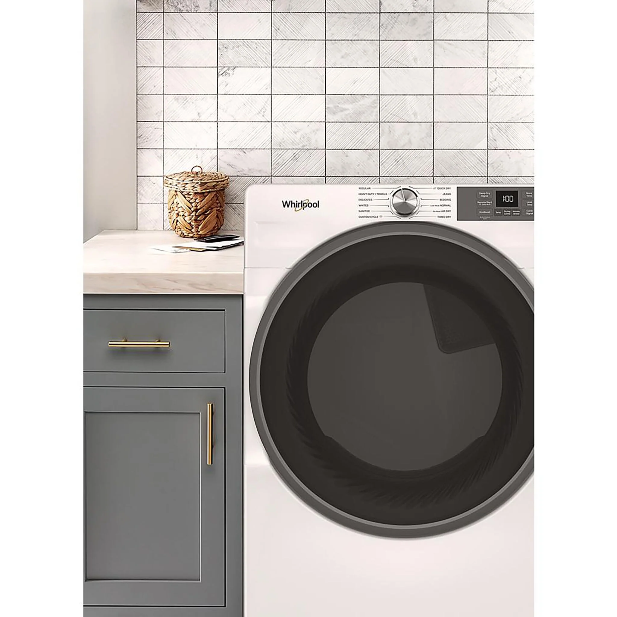 Whirlpool White Gas Dryer with Wrinkle Shield™ (7.4 Cu.Ft.) - WGD5720RW - Image 2
