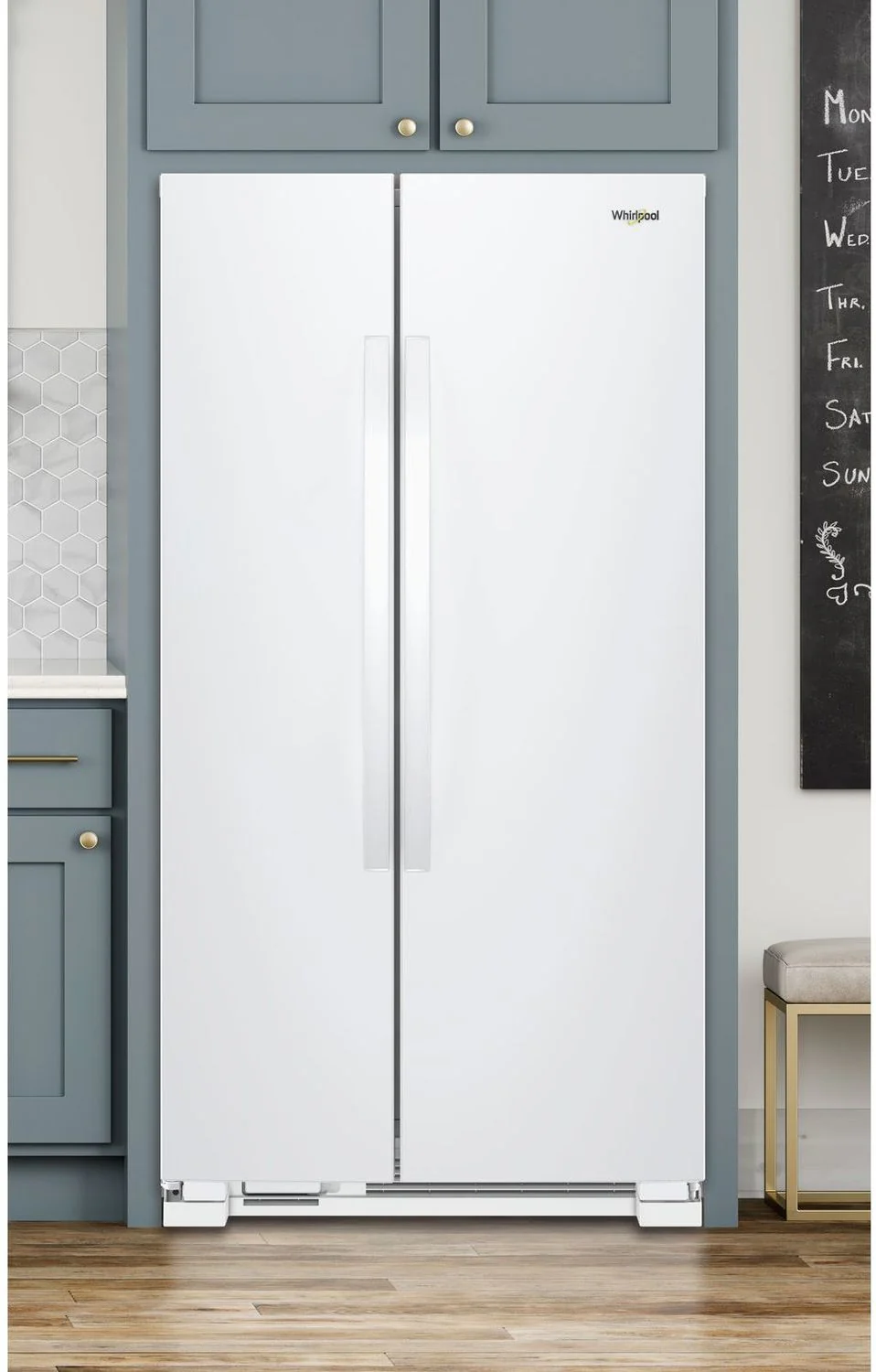 Whirlpool 33.13" 22 Cu. Ft. White Side-by-Side Refrigerator - WRS312SNHW - Image 2