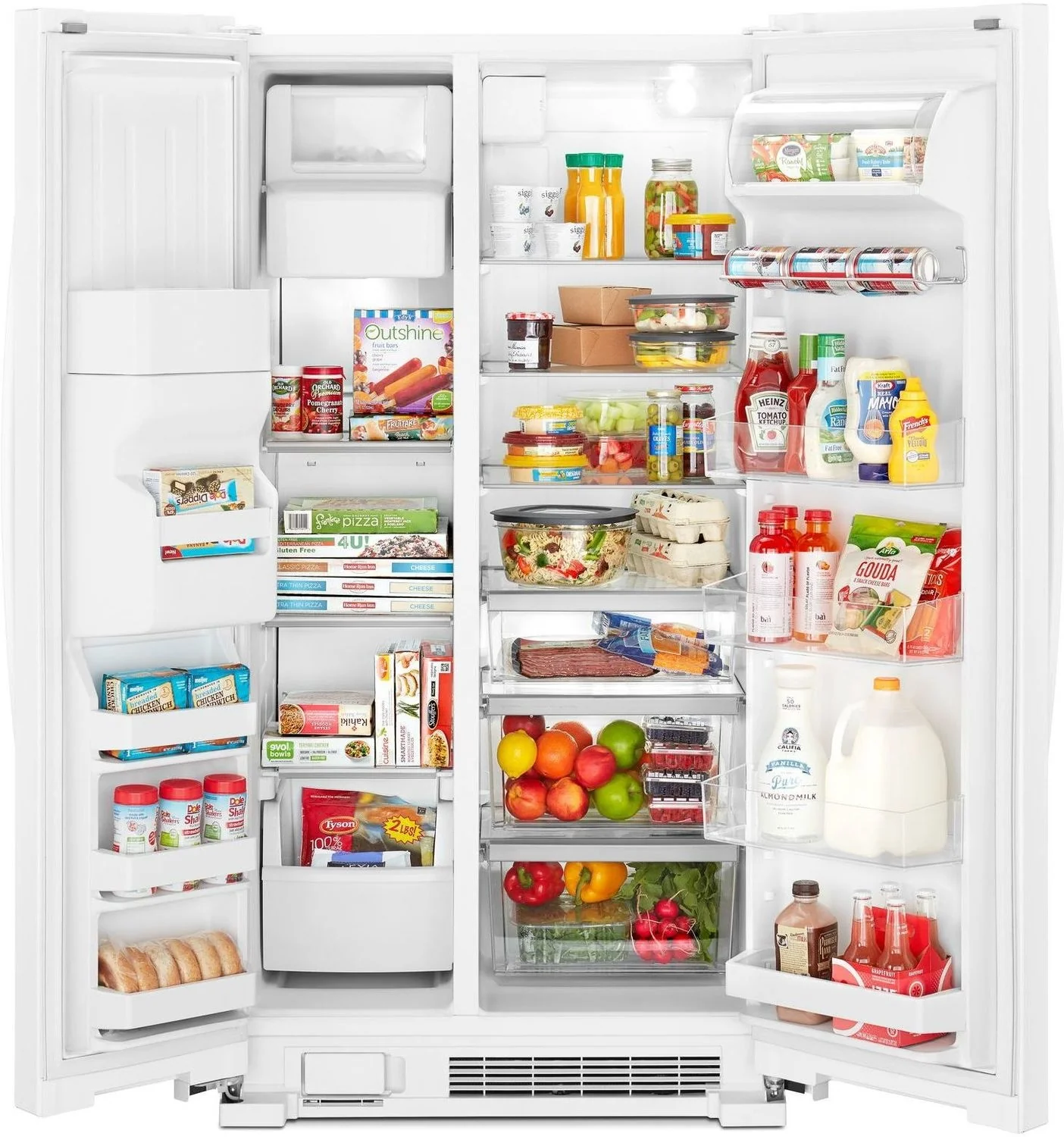 Whirlpool 36" 25 Cu. Ft. White Side-by-Side Refrigerator - WRS335SDHW - Image 2
