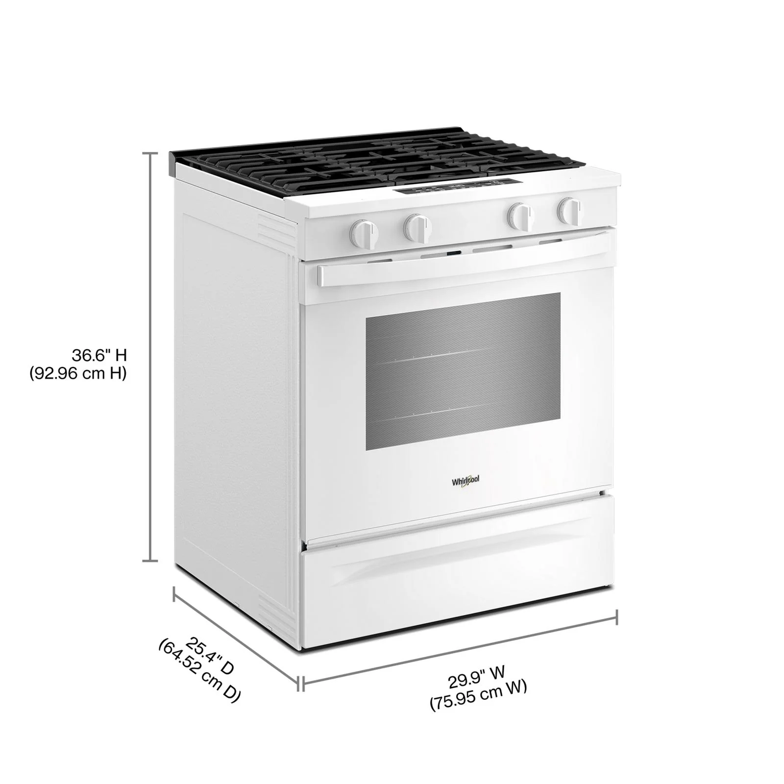 Whirlpool White Slide-In Smart Gas Convection Range (5.0 Cu. Ft.) - WSGS4530TW - Image 3