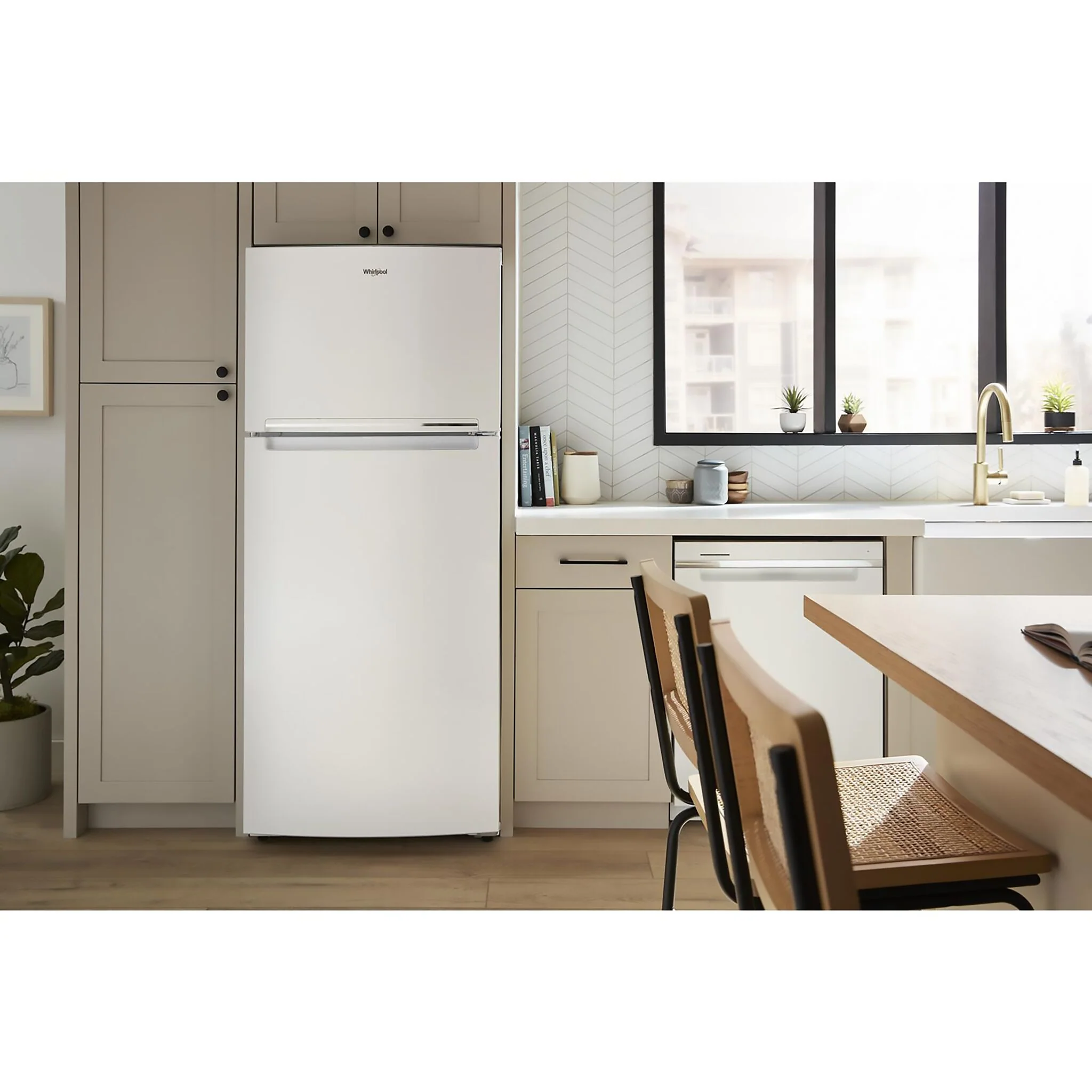 Whirlpool 28.25" 16.3 Cu. Ft. White Top-Freezer Refrigerator - WRTX5328PW - Image 2