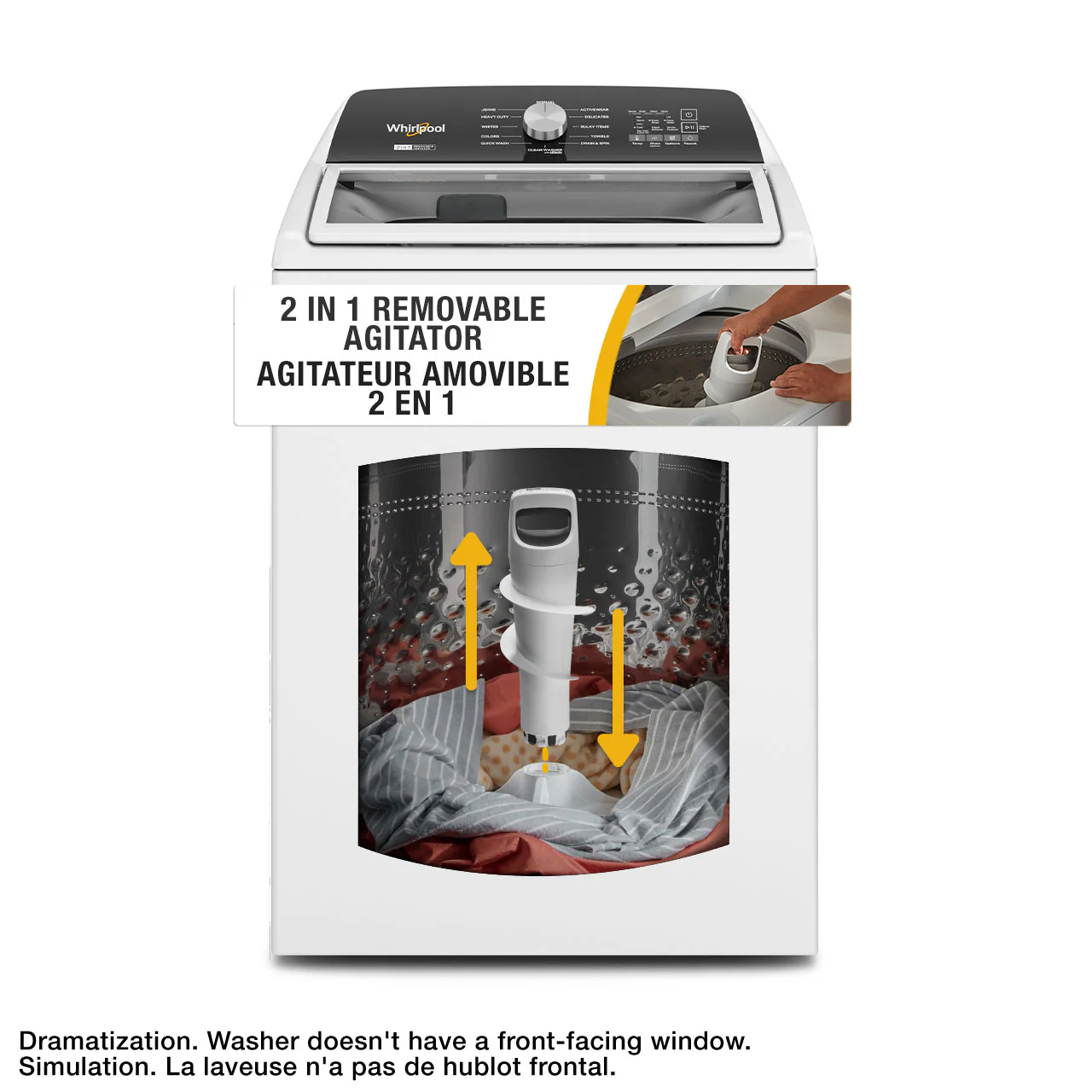Whirlpool White Top Load Washer with Removable Agitator (5.4 Cu Ft) - WTW5057LW - Image 2
