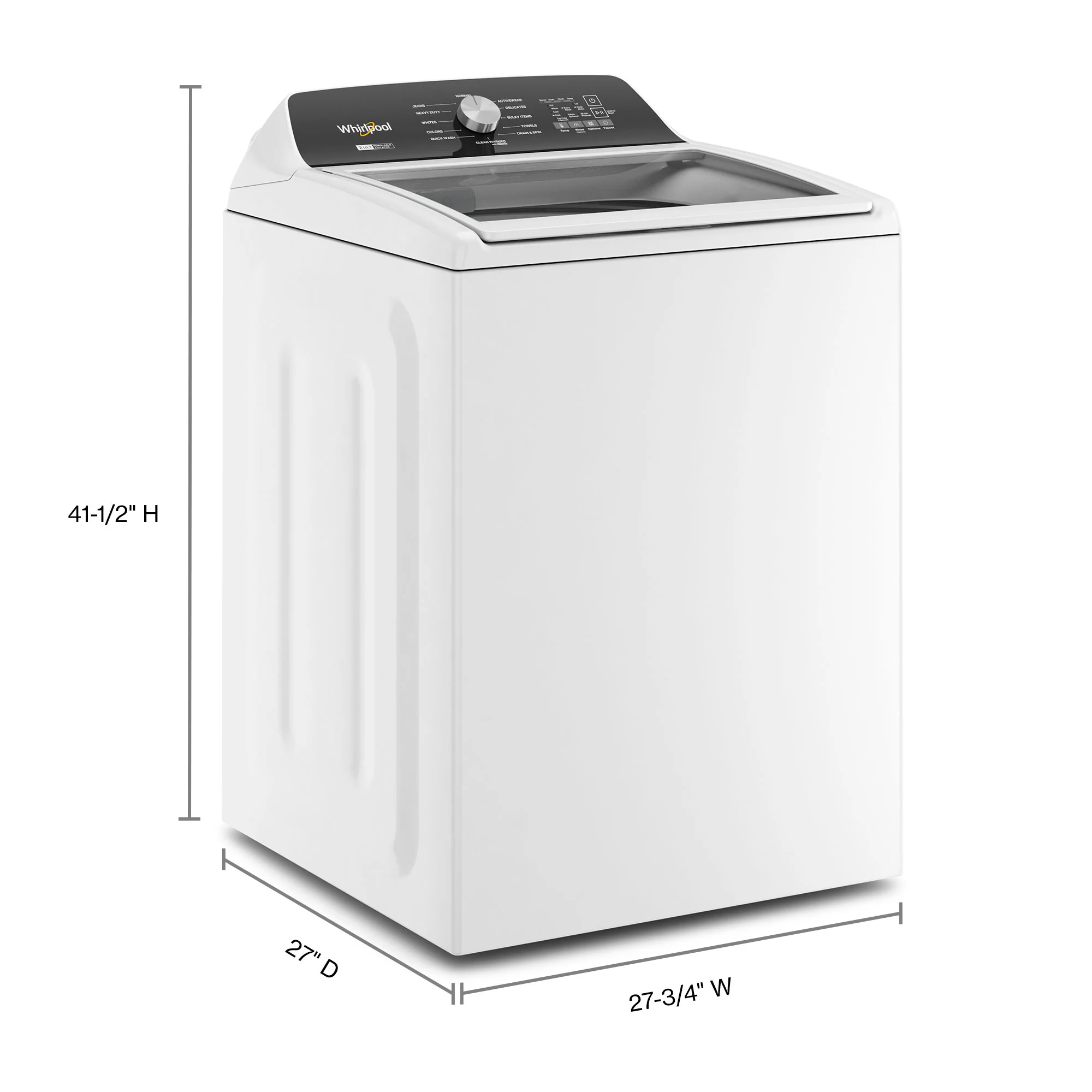 Whirlpool White Top Load Washer with Removable Agitator (5.4 Cu Ft) - WTW5057LW - Image 8