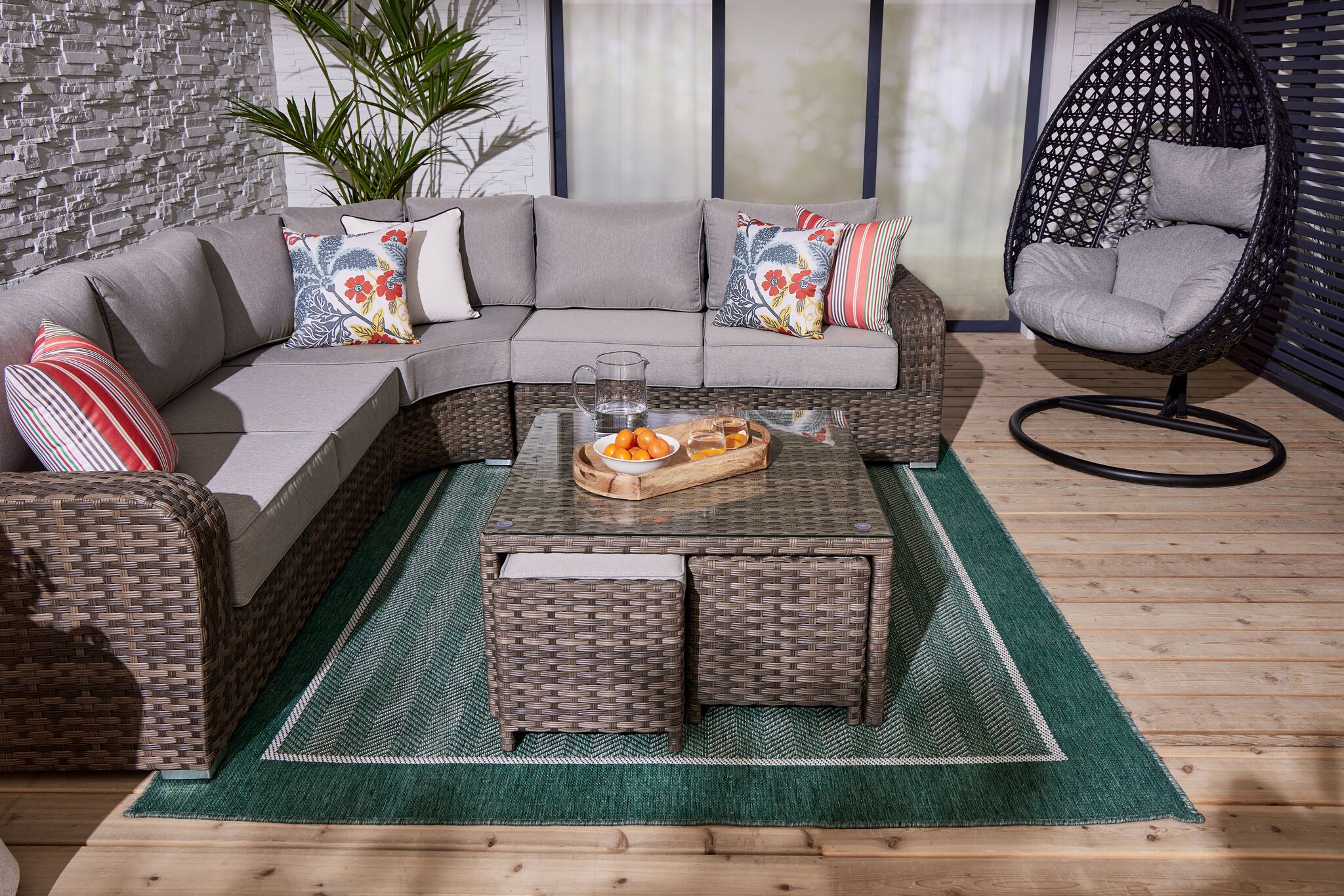 Whispering Pine 3 - Piece Outdoor Sectional - Dark Grey - Image 4