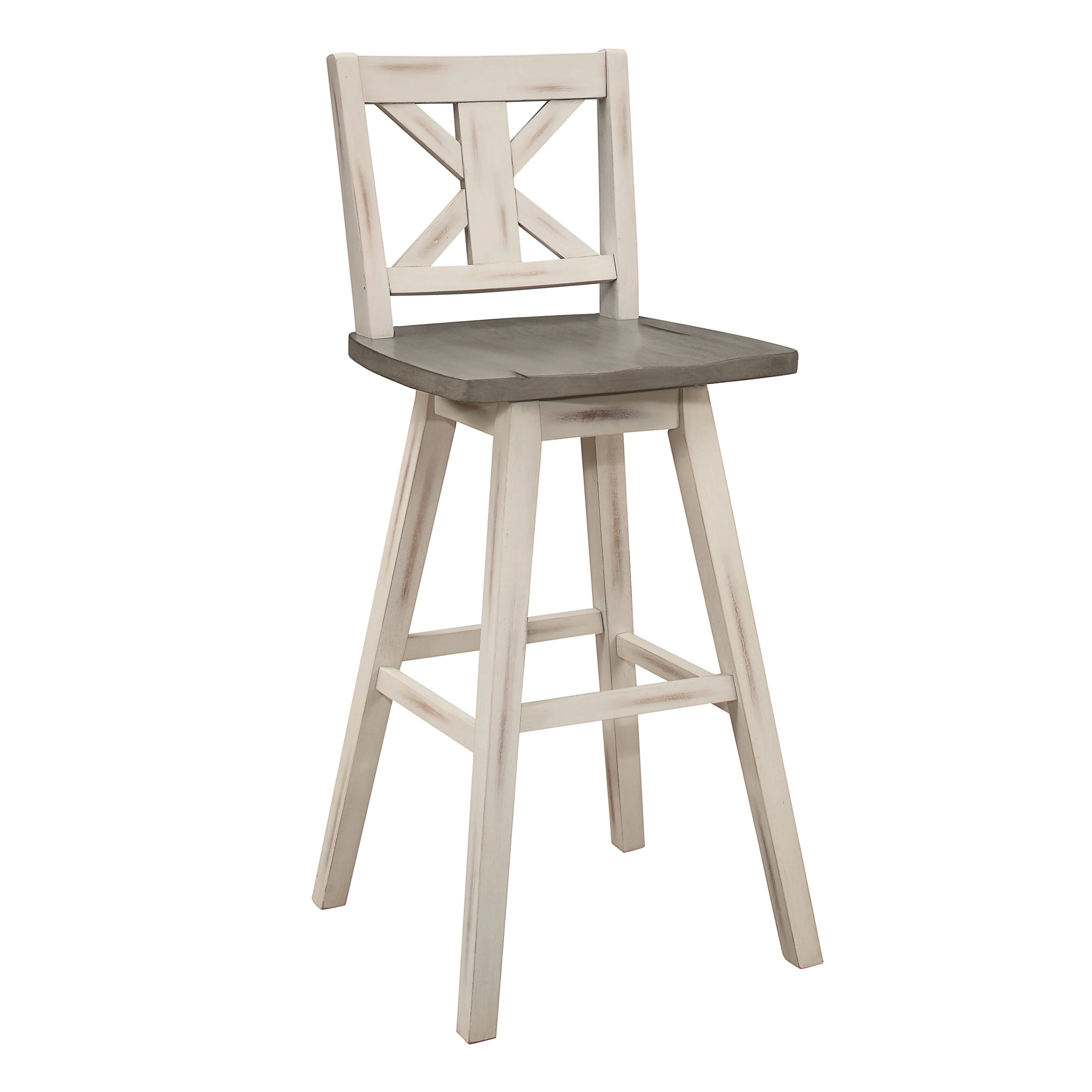 Willa Bar Height Stool - White, Grey - Image 2