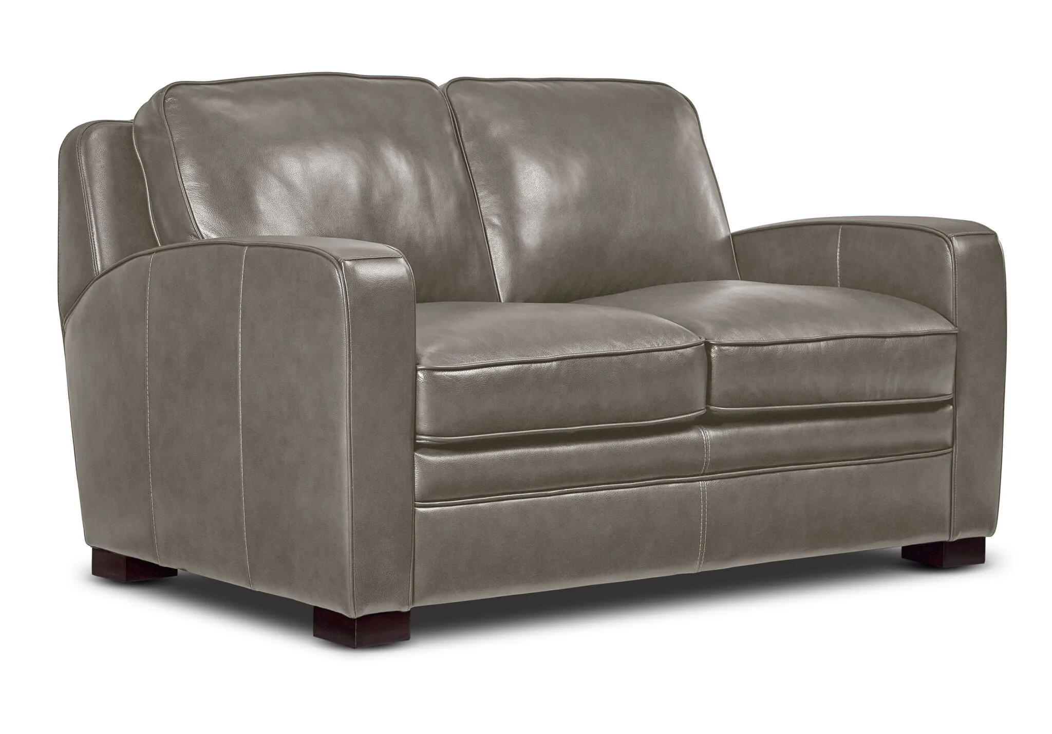 Wilmington Leather Sofa, Loveseat and Chair Set - Light Grey - Image 3