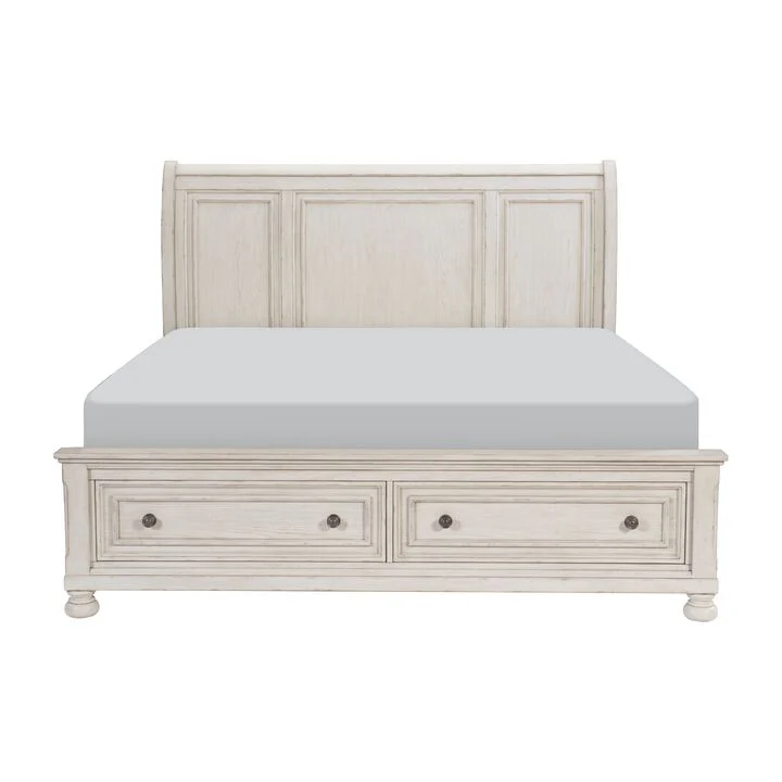 Windchester 3-Piece King Storage Bed - Antique White - Image 3