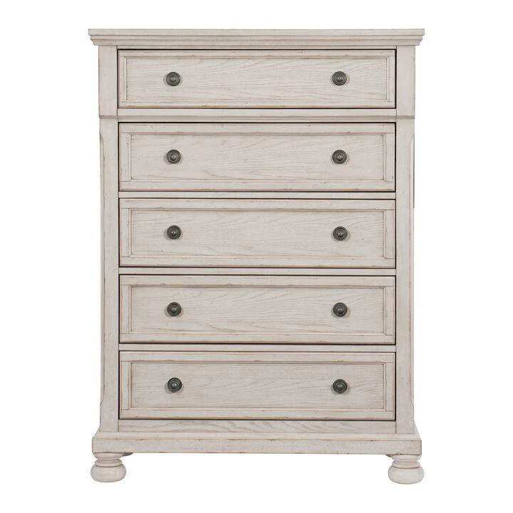 Windchester 5-Piece King Storage Bedroom Package - Antique White - Image 4