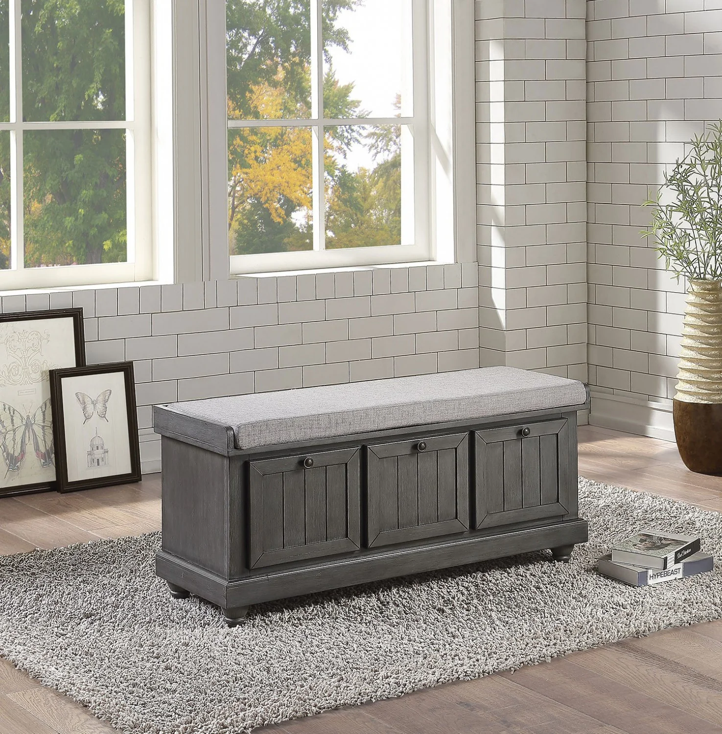Woodwell Bench - Dark Grey - Image 2