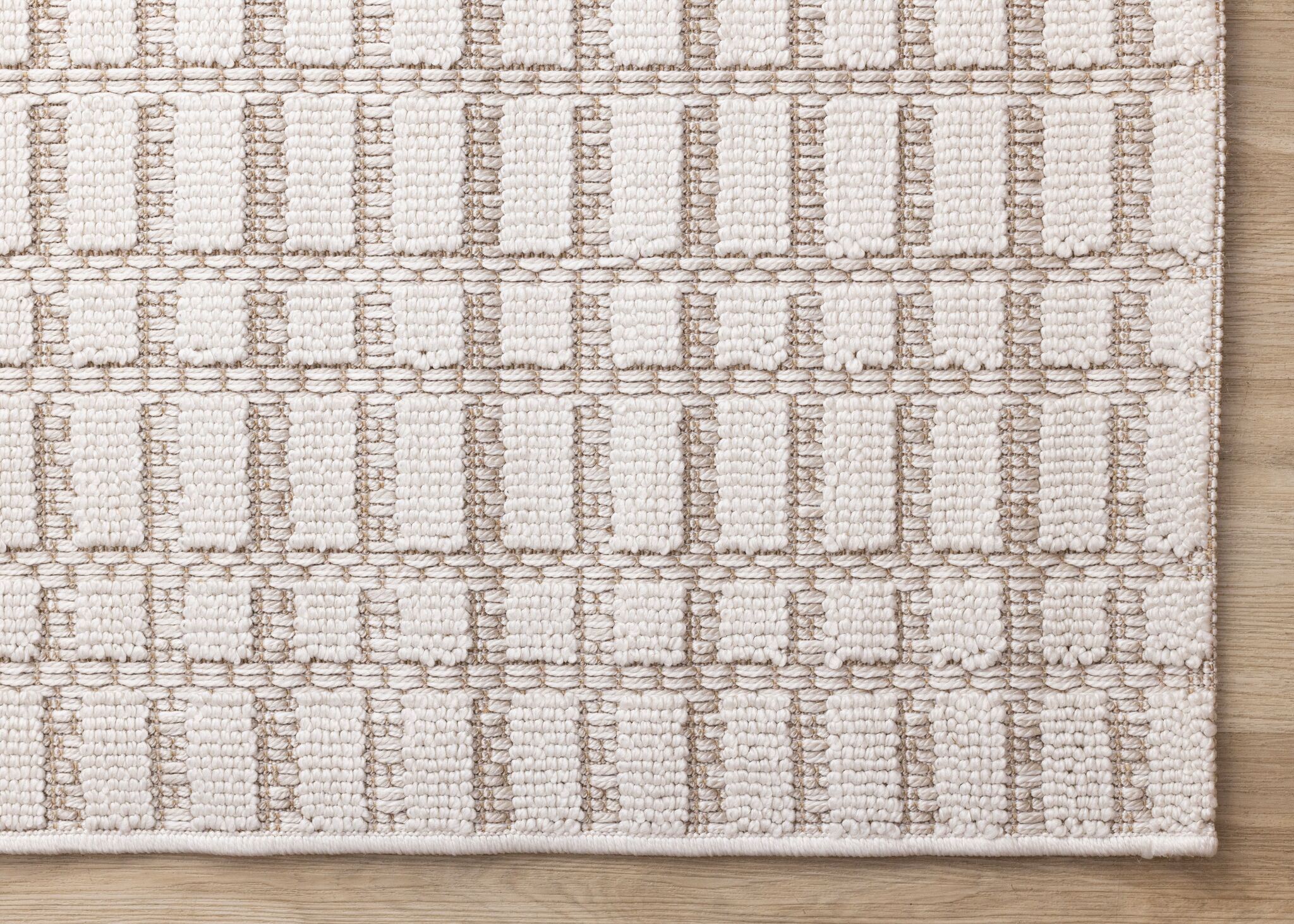 Woven Balance 7'10" x 10'6" Intricate Grid Design Area Rug - White, Taupe - Image 5