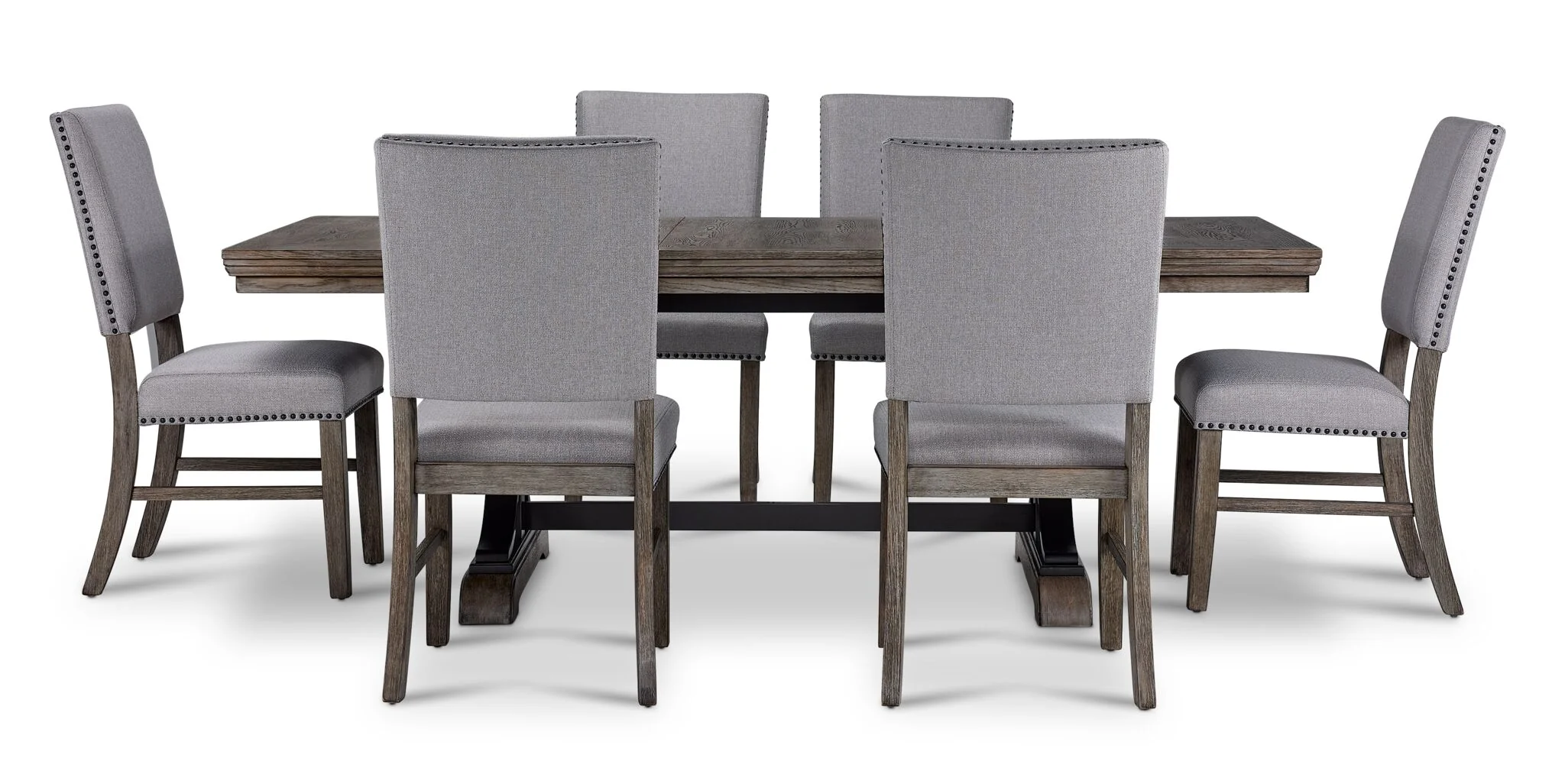 Yorkshire 7 - Piece Extendable Dining set - Warm Grey - Image 2