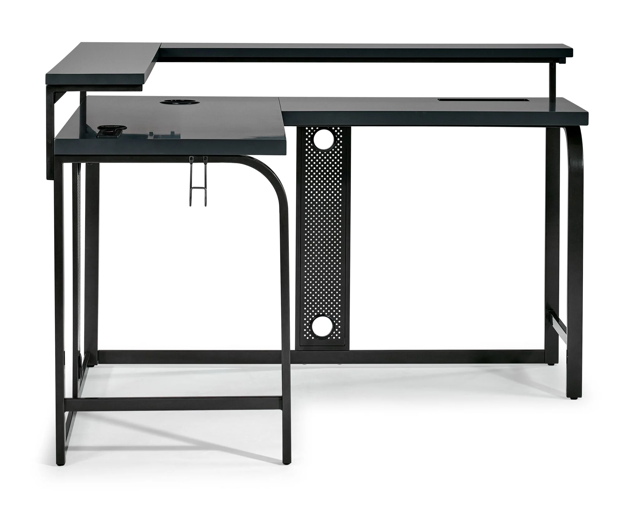 Zander II L-Shaped Gaming Computer Desk - Grey - Image 2