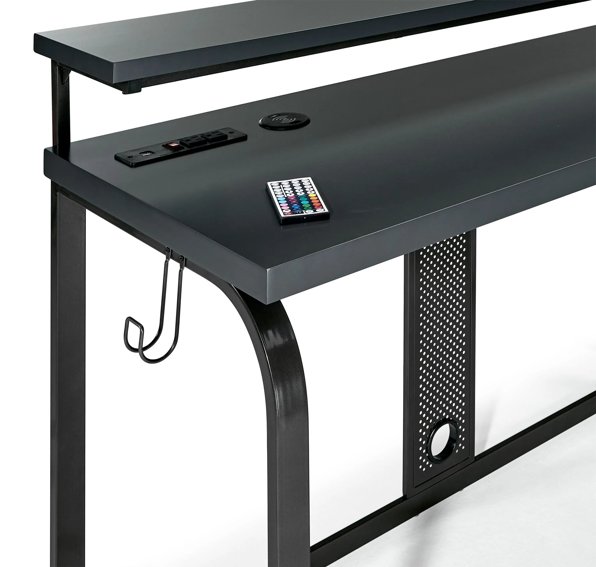 Zander II L-Shaped Gaming Computer Desk - Grey - Image 3