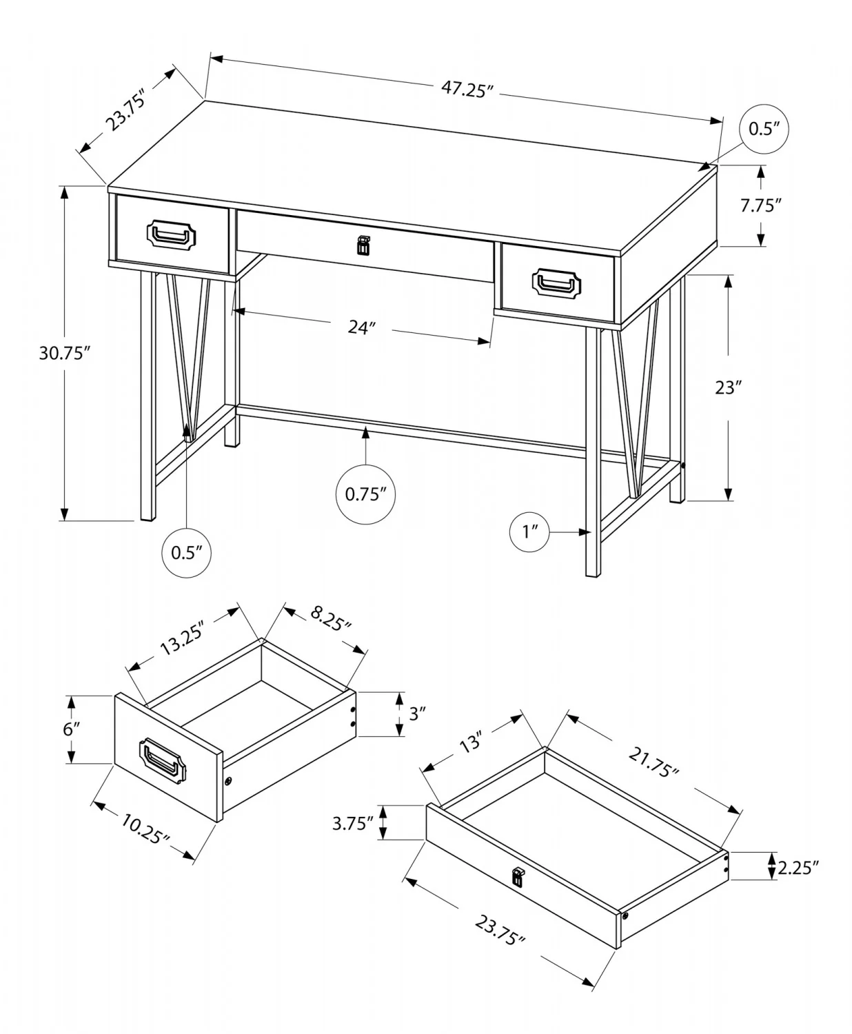 Zava Desk - Brown - Image 3