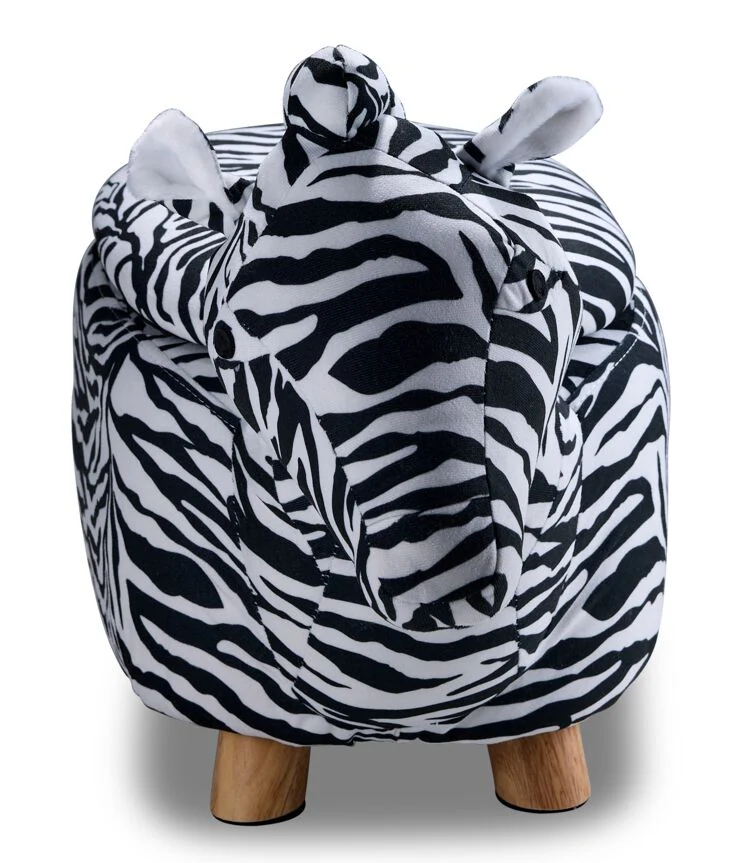 Zebra Storage Ottoman - Black and White - Image 3