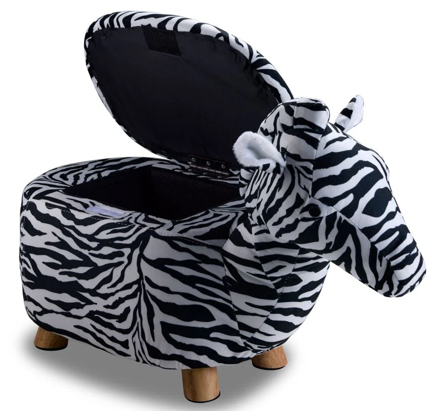 Zebra Storage Ottoman - Black and White - Image 5