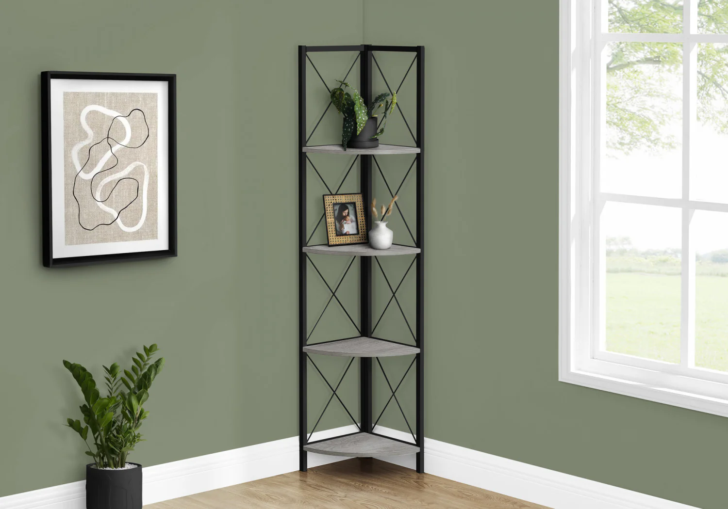Zeva Bookcase - Grey - Image 2