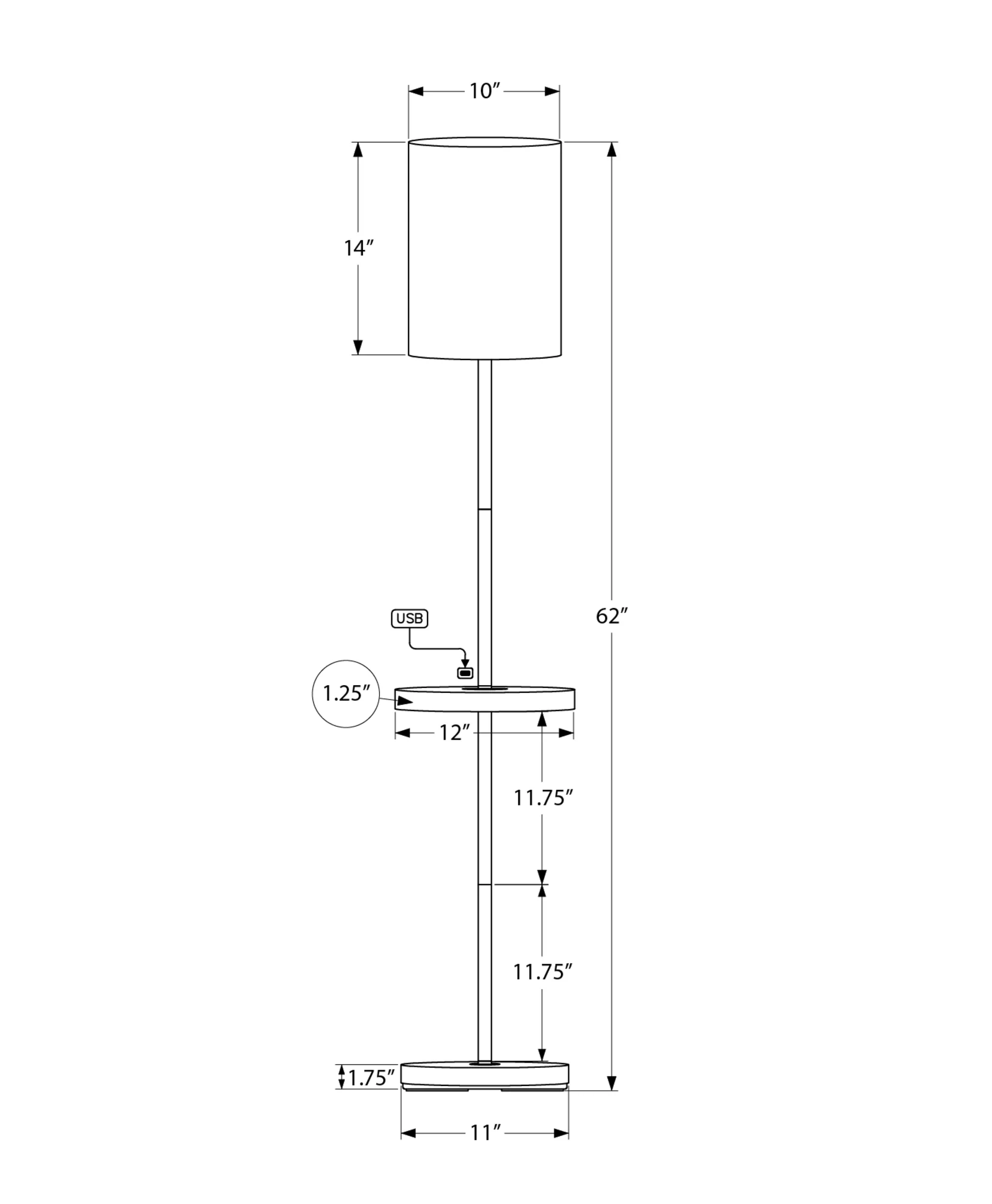 Zira Floor Lamp - Black - Image 3