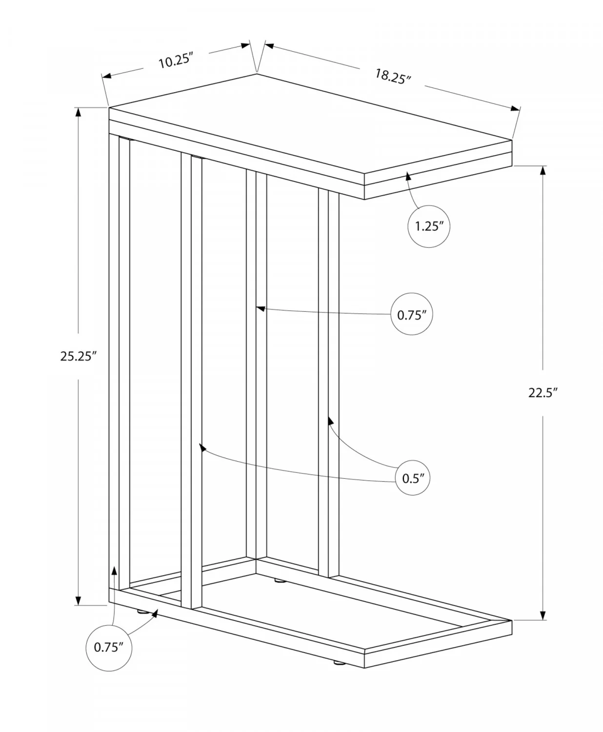 Zivo Side Table - Grey - Image 3